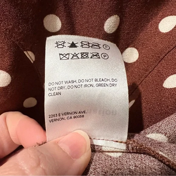 Reformation Brown Polka Dot Women's Dress - Picture 9 of 10